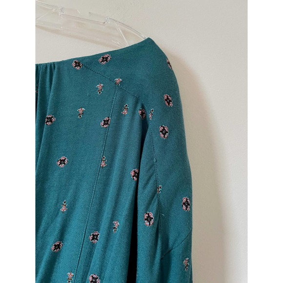 Free People BOHO Romper Teal Green Size Large - Picture 7 of 10